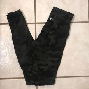 Lululemon Align Hi Rise Gator Green Camo Leggings